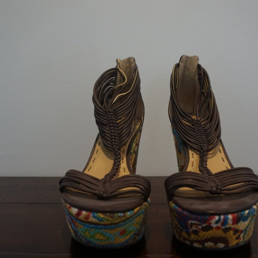 Flower Weaved Wedges - Picture 2 of 3